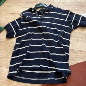 Nautica Polo in Navy and White Stripes